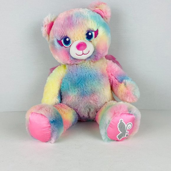 Build A Bear Pastel Colors Winged Fairy Bear Push Hand Sings Frozen Song - Picture 2 of 8